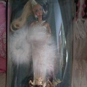 Bob Mackie Designer Barbie in Glamorous White and Gold Ensemble NRFB.